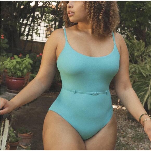 NWT Andie Swim The Riviera One Piece Swimsuit Teal Blue Size XS - Picture 1 of 6